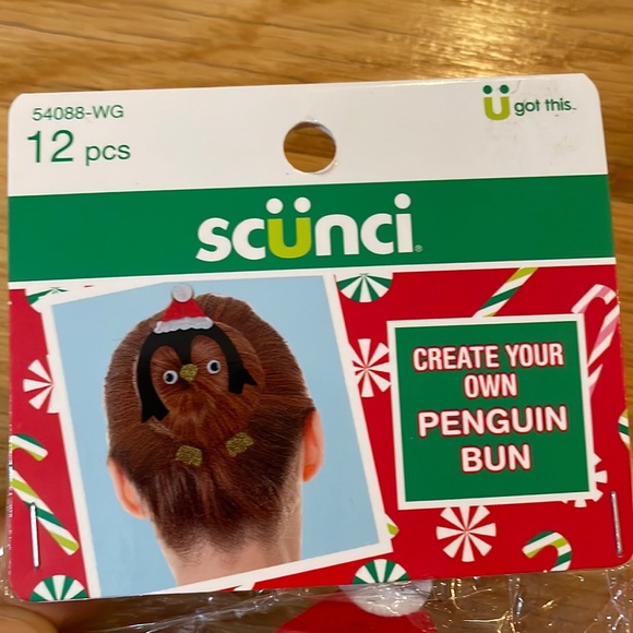 🎉HP NWT Scunci Penguin 🐧 Bun Maker Set &Gymboree Snowflakes ❄️ Ribbon Ponytail - Picture 3 of 5
